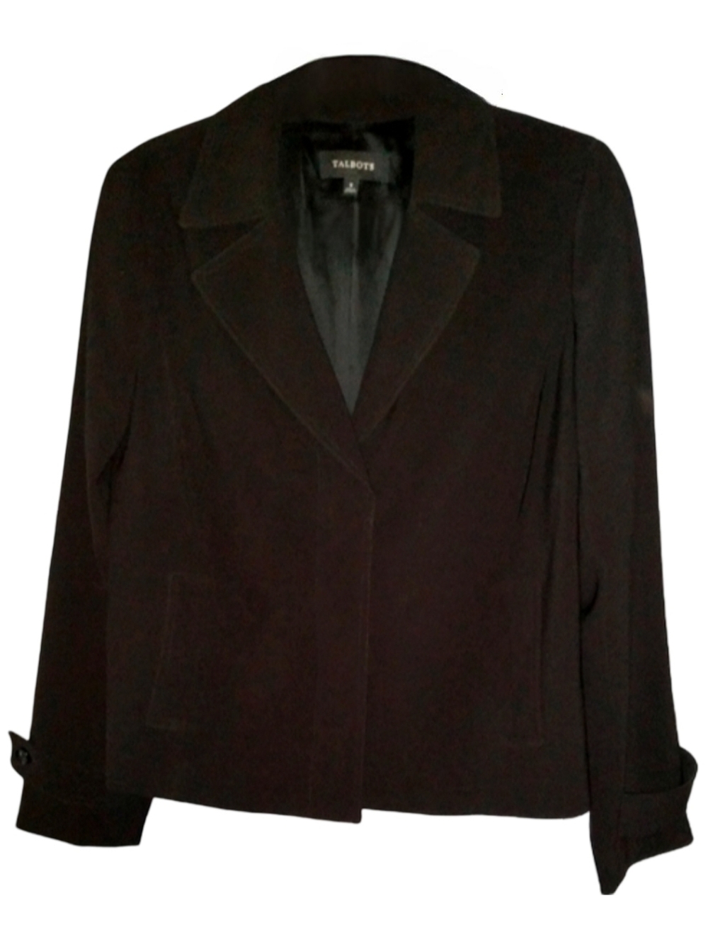 Oversized Black Talbots Jacket Loose Fit Belted Sleeves Classic Short Coat 6 S M